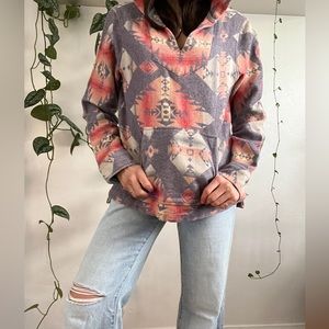 Faherty Aztec Hoodie Poncho